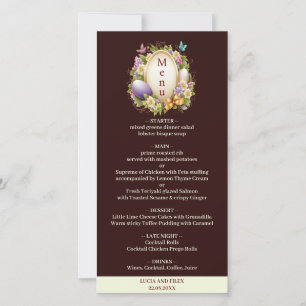 Elegantes Dark Crimson Osterwald Hochzeitsmenü