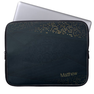 Elegantes Dark-Gold Halbtonmuster und Individuelle Laptopschutzhülle