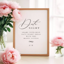 Elegantes Date Night Ideas Activity Sign