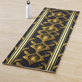 Elegantes Deko in Schwarz und Gold Yogamatte