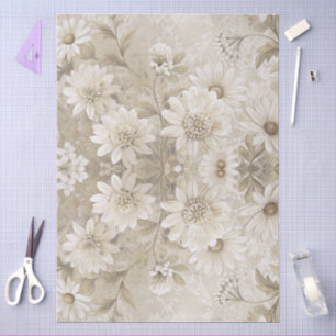 Elegantes Dekor mit weißer Blüte Seidenpapier