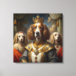 Elegantes DekorKönigliche Hunde mit Ölgemälde Leinwanddruck