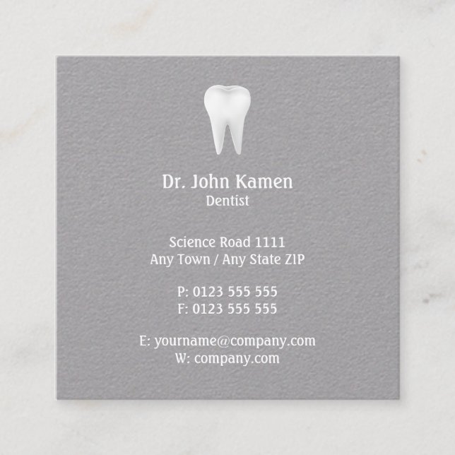 Elegantes Dental| Beruflich Quadratische Visitenkarte (Vorderseite)