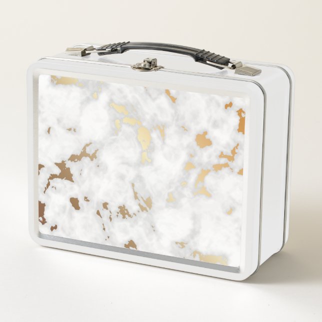 Elegantes Design aus Gold-klassischem Marmor Metall Brotdose (Vorderseite)