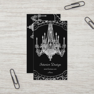 Elegantes Design aus Silver Black Chandelier Visitenkarte