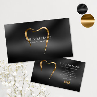 Elegantes Design der Black Gold Dentist Business C Visitenkarte