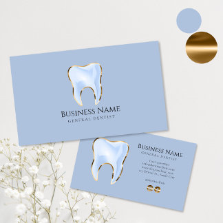 Elegantes Design der Blue Gold Dentist Business Ca Visitenkarte
