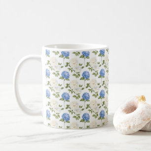 Elegantes Design der Blue Hydragea-Blume Kaffeetasse
