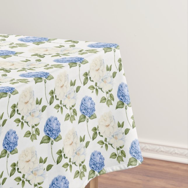 Elegantes Design der Blue Hydragea-Blume Tischdecke (Beispiel)