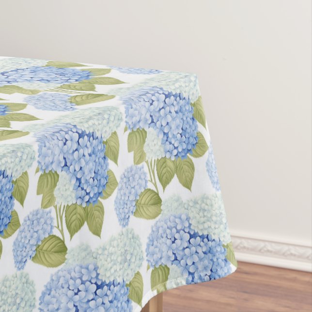 Elegantes Design der Blue Hydragea-Blume Tischdecke (Beispiel)