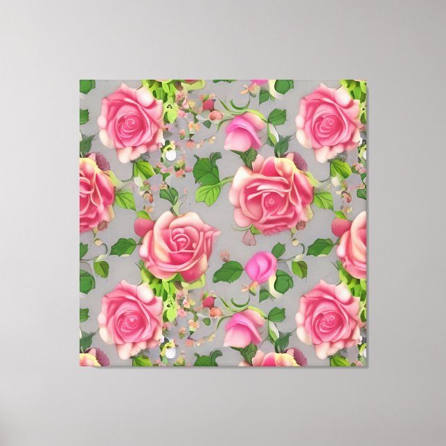 Elegantes Design der französischen Rose Garden Leinwanddruck (Vorderseite)