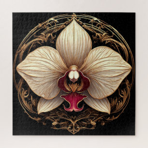 Elegantes Design der goldenen Orchidee