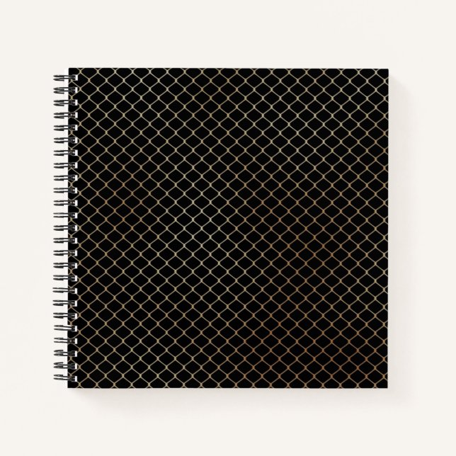 Elegantes Design der modernen Goldenen Zaun-Kette  Notizbuch (Vorderseite)