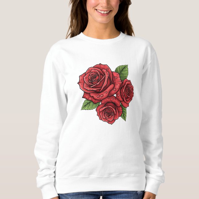 Elegantes Design der Rose Sweatshirt (Vorderseite)