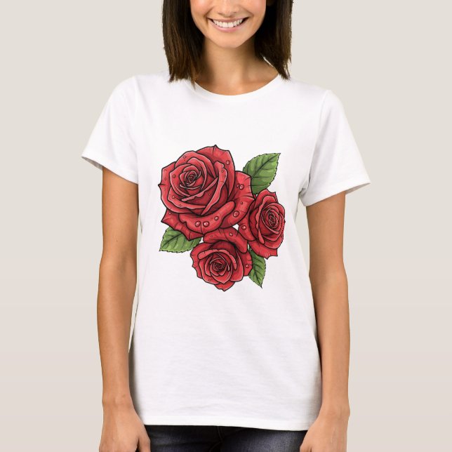 Elegantes Design der Rose T-Shirt (Vorderseite)