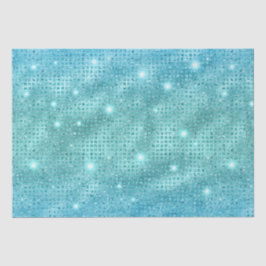 Elegantes Design des Blue Mosaic Metallic Glitzer Seidenpapier