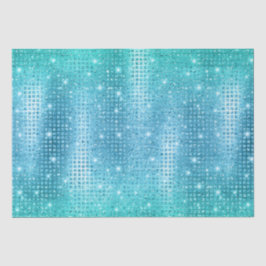 Elegantes Design des Blue Mosaic Metallic Glitzer Seidenpapier