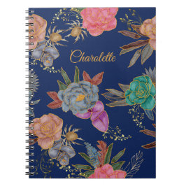 Elegantes Design Extravaganter Goldener Foil Blume Notizblock