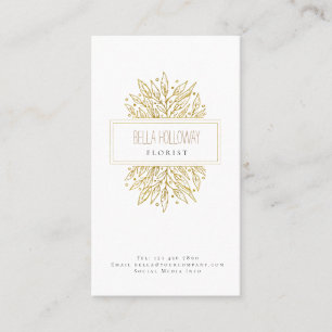 Elegantes Design Feminine Gold Leaf Visitenkarte