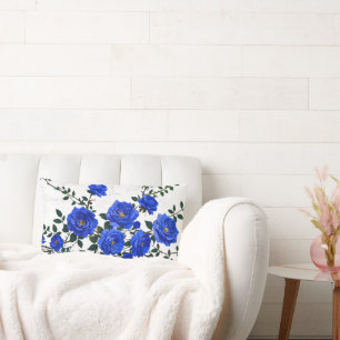 Elegantes Design für eine blaue Rose Lendenkissen