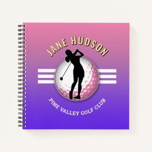 Elegantes Design für Frauen Golfer Notizbuch