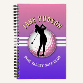Elegantes Design für Frauen Golfer Notizbuch