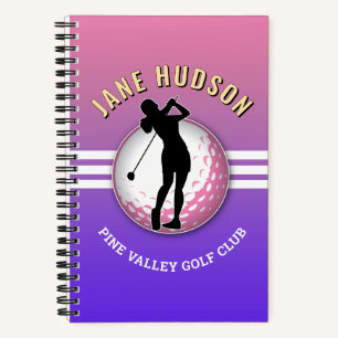 Elegantes Design für Frauen Golfer Notizbuch