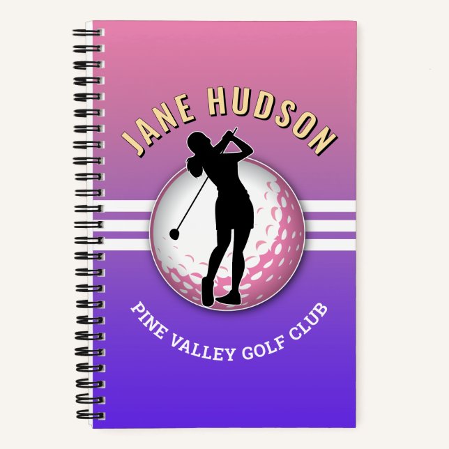 Elegantes Design für Frauen Golfer Notizbuch (Vorderseite)