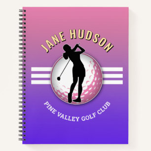 Elegantes Design für Frauen Golfer Notizbuch
