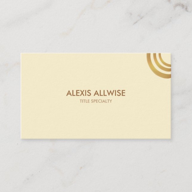 Elegantes Design für Ivory & Golden Brown Metallic Visitenkarte (Vorderseite)