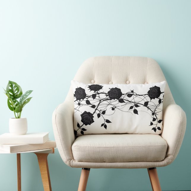 Elegantes Design für Zweigstellen der Black Rose Lendenkissen (Stuhl )