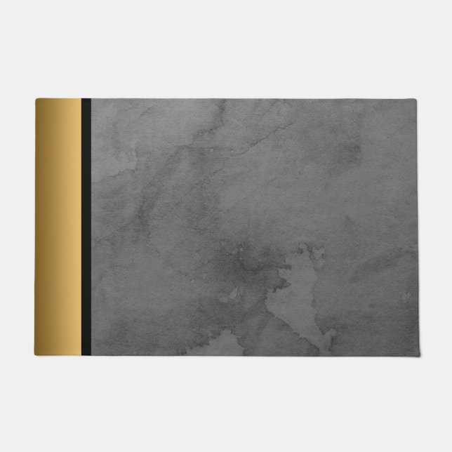 Elegantes Design Grau und Gold-Marmormuster Fußmatte (Vorderseite)