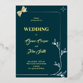 ELEGANTES DESIGN MIT DUNKELBLAUEM HINTERGRUND FOLIENEINLADUNG