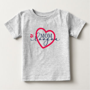 Elegantes Design Text Mama ich liebe dich mit Herz Baby T-shirt