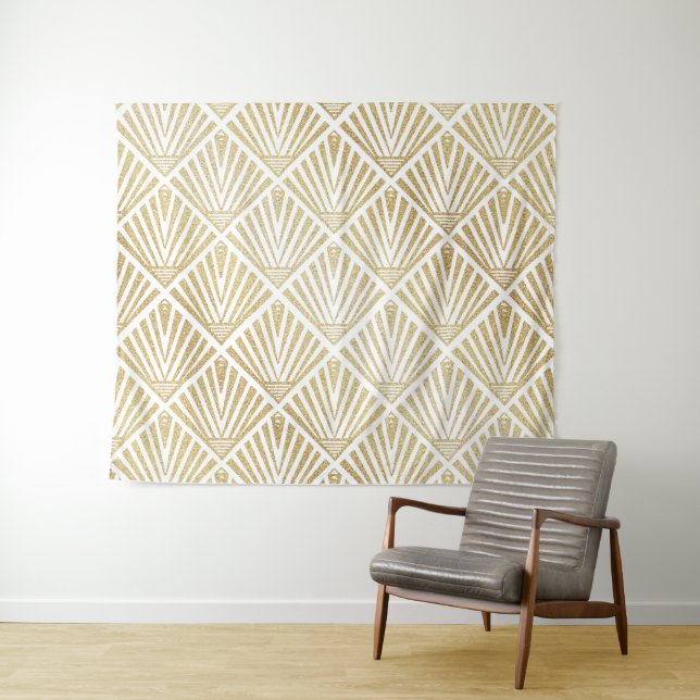 Elegantes Design von Deko-Palmen aus goldener Diam Wandteppich (Beispiel (Horizontal))