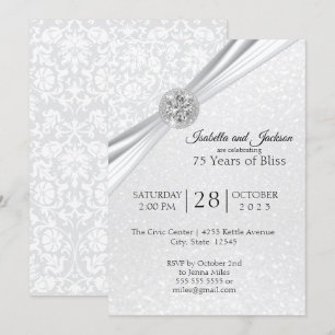Elegantes Design zum 75. Diamantenen Jubiläum Einladung