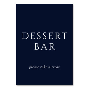 Elegantes Dessertbar-Schild in Navyblau Tischnummer