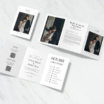 Elegantes detailliertes Foto Tri-Fold Hochzeitsein Dreifach-gefaltete Programmkarte<br><div class="desc">Diese elegante und detaillierte Dreifach-Hochzeitseinladung wird Ihren Gästen einen bleibenden Eindruck vermitteln. Es bietet eine schöne Mischung aus Foto-Präsentation und Details, mit einem klassischen Layout. Die Einladung ist dreimal, um sicherzustellen, dass alle für Ihren besonderen Tag notwendigen Informationen in eleganter und organisierter Weise vermittelt werden. Sie können wählen, um uAwg,...</div>