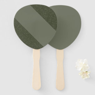 Elegantes Diagonal Oval Fan Set in Moss Green Fächer