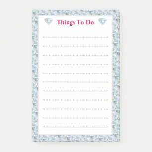 Elegantes Diamant-Abstraktmuster Lined Post-it Klebezettel