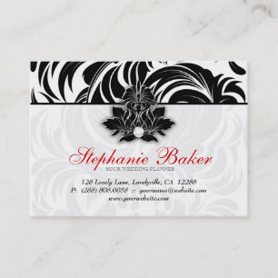 Elegantes Diamant-Logo-Schwarz-weißer roter Visitenkarte