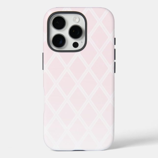 Elegantes Diamantmuster in Pastellrosa Ombre iPhone 16 Pro Hülle (Rückseite)