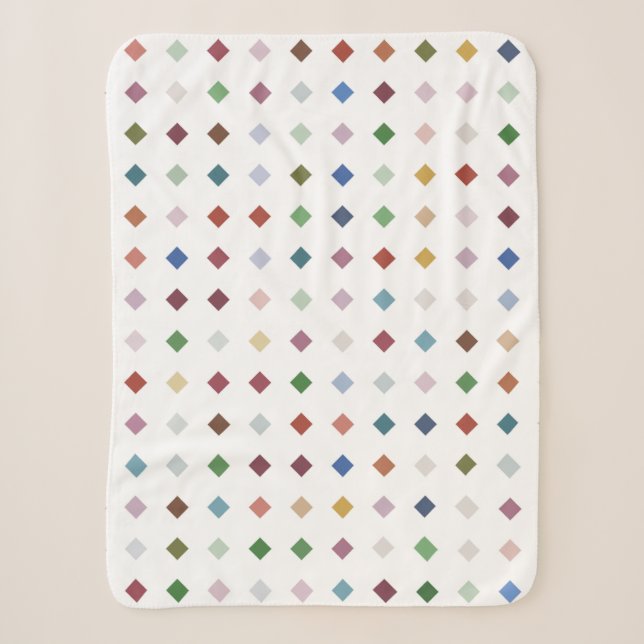 Elegantes Diamond Geometric Mosaic Blanket Design Sherpadecke (Vorderseite)