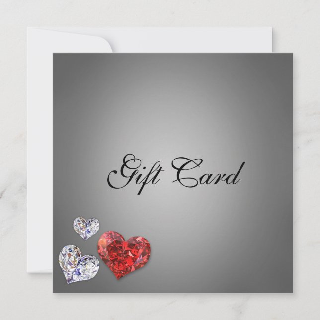 Elegantes Diamond Hearts Wertvolles Geschenkzertif (Vorderseite)