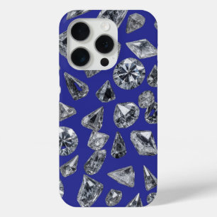 Elegantes Diamond-Muster auf blauem Hintergrund Case-Mate iPhone Hülle