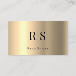 Elegantes DIY Black Monogram & Name, Gelbes Gold Visitenkarte