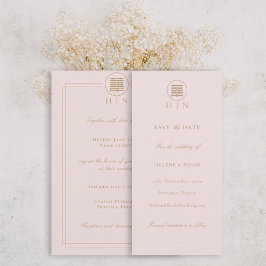 Elegantes doppeltes Glück rosa Save the Date