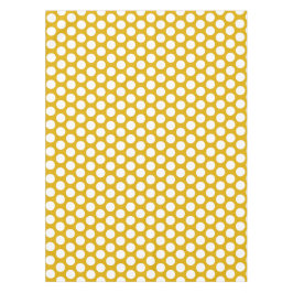 Elegantes Dot-Muster | Senfgelb und weiß Tischdecke