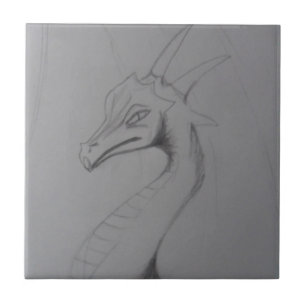 Elegantes Drache-Zeichnen Fliese