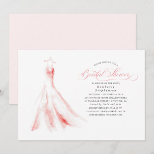 Elegantes Dreamy Pink Wedding Dress Brautparty Einladung